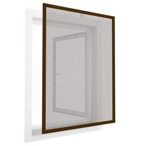 Moskitiera okienna aluminiowa 100x120 brąz