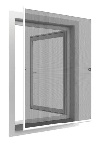 Moskitiera okienna Alu 120x140 biała siatka szara